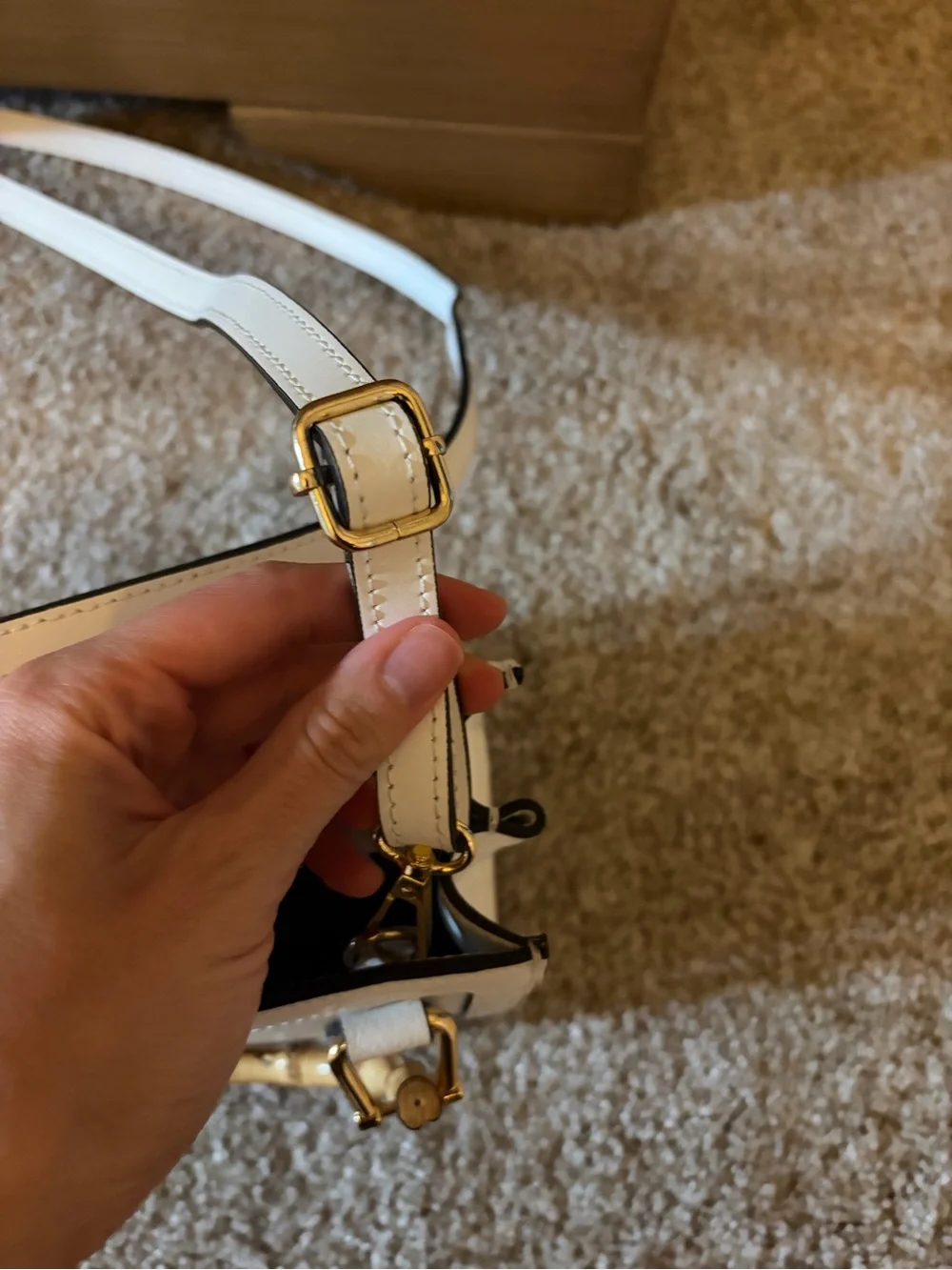 Custom Made Italy White Leather Diana Small Tote Crossbody Bamboo Handle Gucci - Picture 6 of 10
